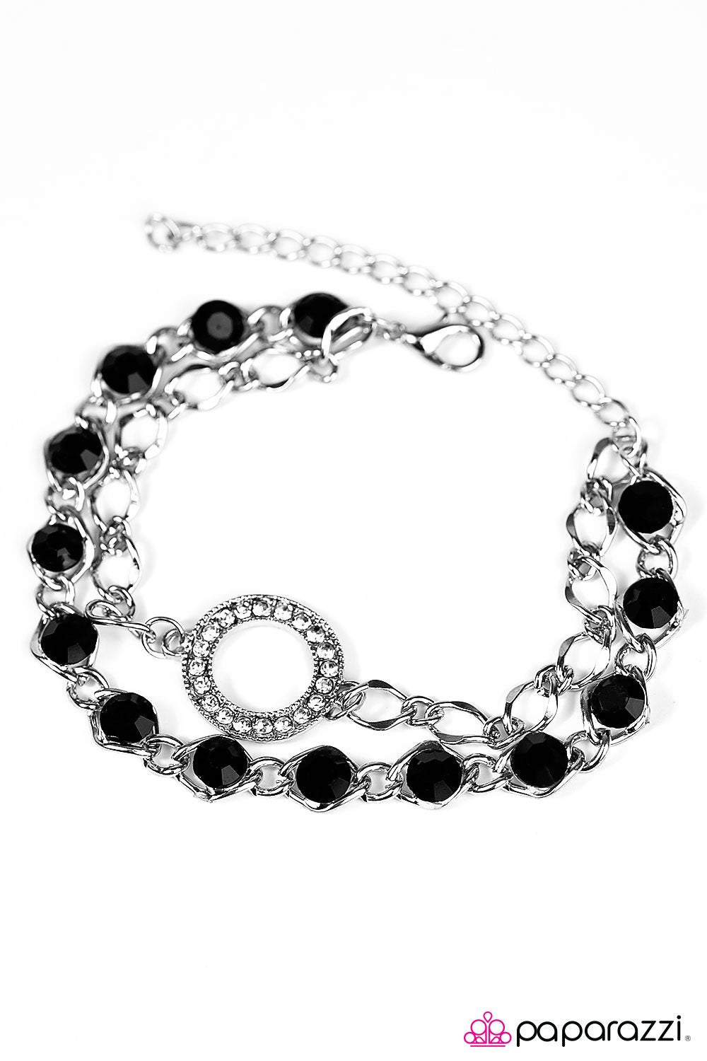 Everyday Shine Black Rhinestone Bracelet - Paparazzi Accessories- lightbox - CarasShop.com - Paparazzi Jewelry by Cara Jewels