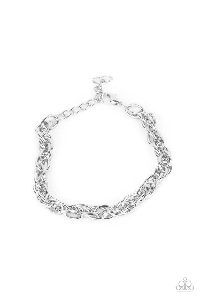 Executive Exclusive Silver Bracelet - Paparazzi Accessories- lightbox - CarasShop.com - Paparazzi Jewelry by Cara Jewels
