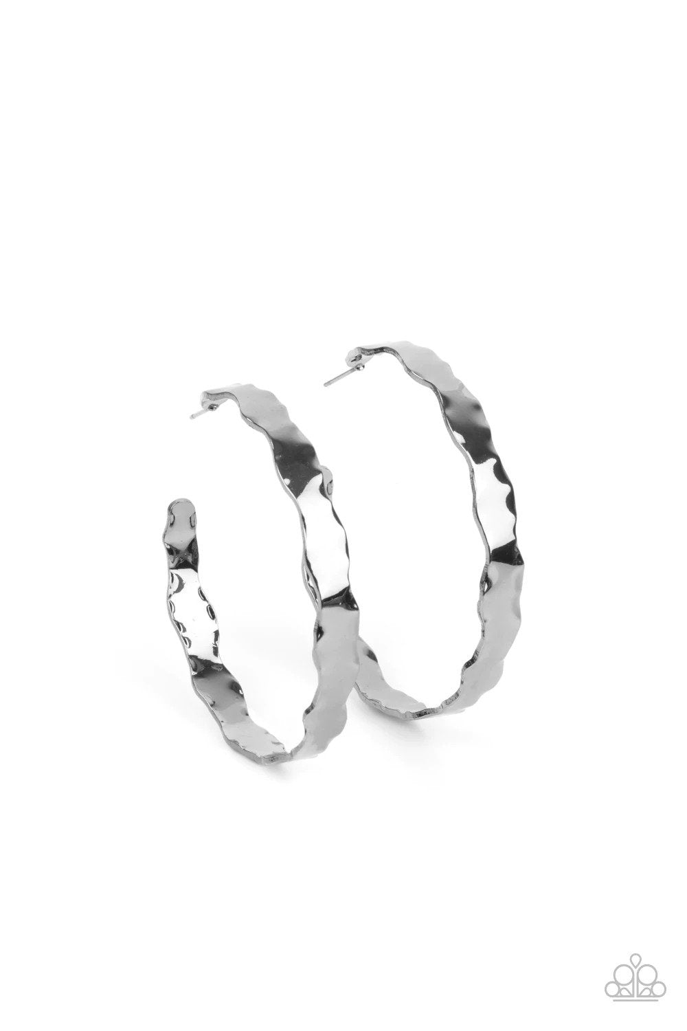 Exhilarated Edge Black Earrings - Paparazzi Accessories- lightbox - CarasShop.com - Paparazzi Jewelry by Cara Jewels
