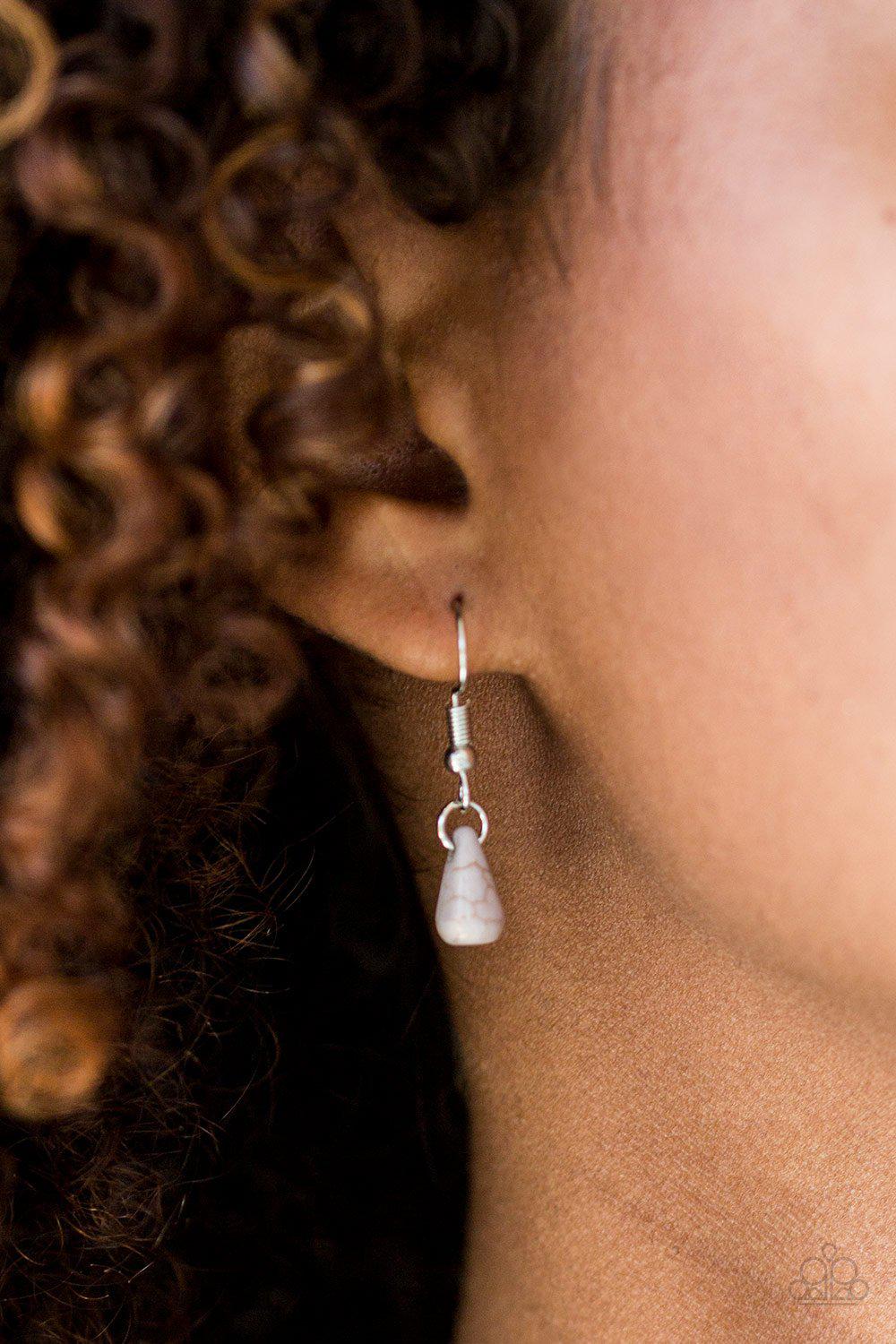 Extinct Species Silver Stone Necklace - Paparazzi Accessories - free matching earrings -CarasShop.com - Paparazzi Jewelry by Cara Jewels