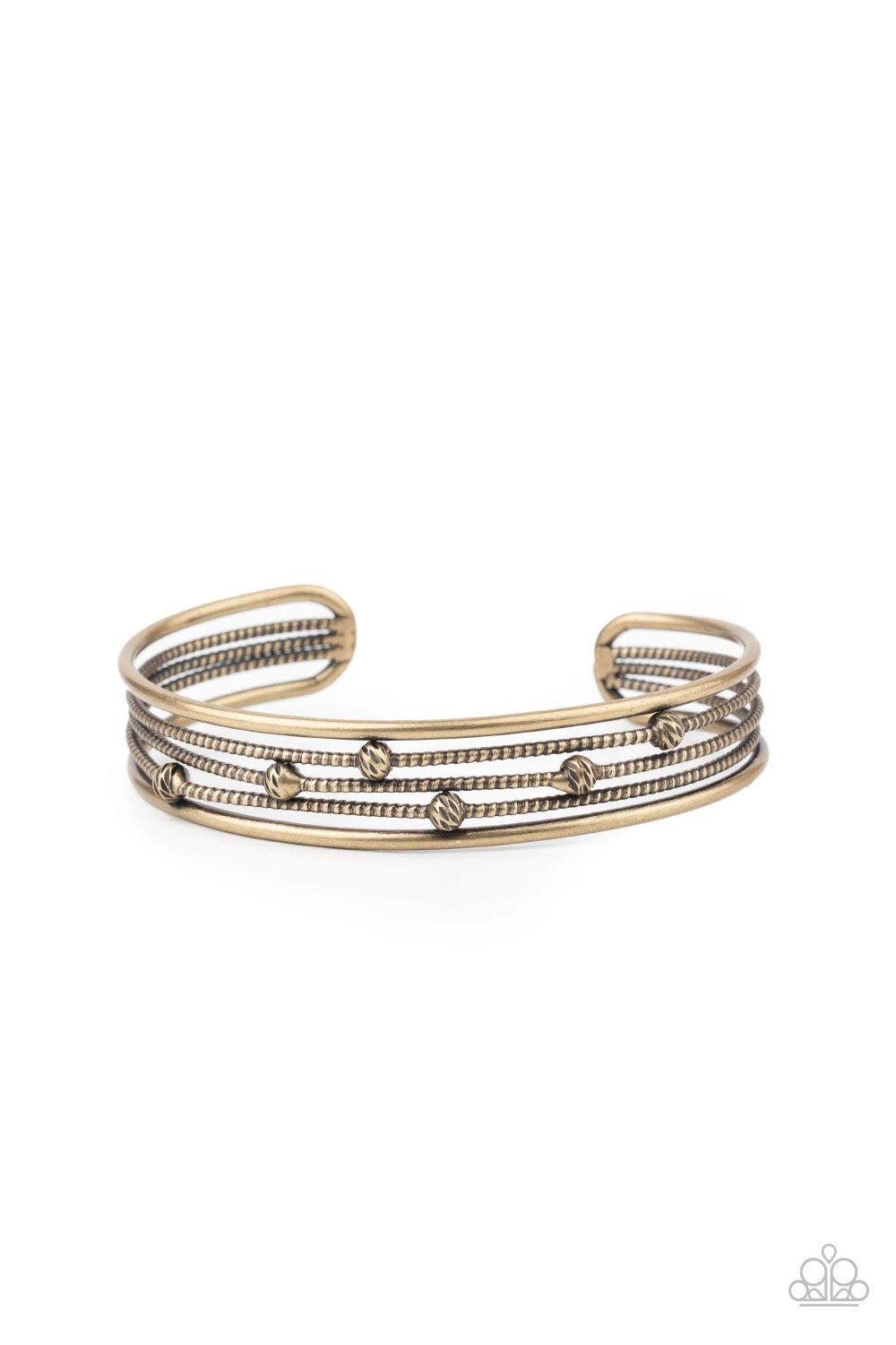 Extra Expressive Brass Cuff Bracelet - Paparazzi Accessories- lightbox - CarasShop.com - Paparazzi Jewelry by Cara Jewels