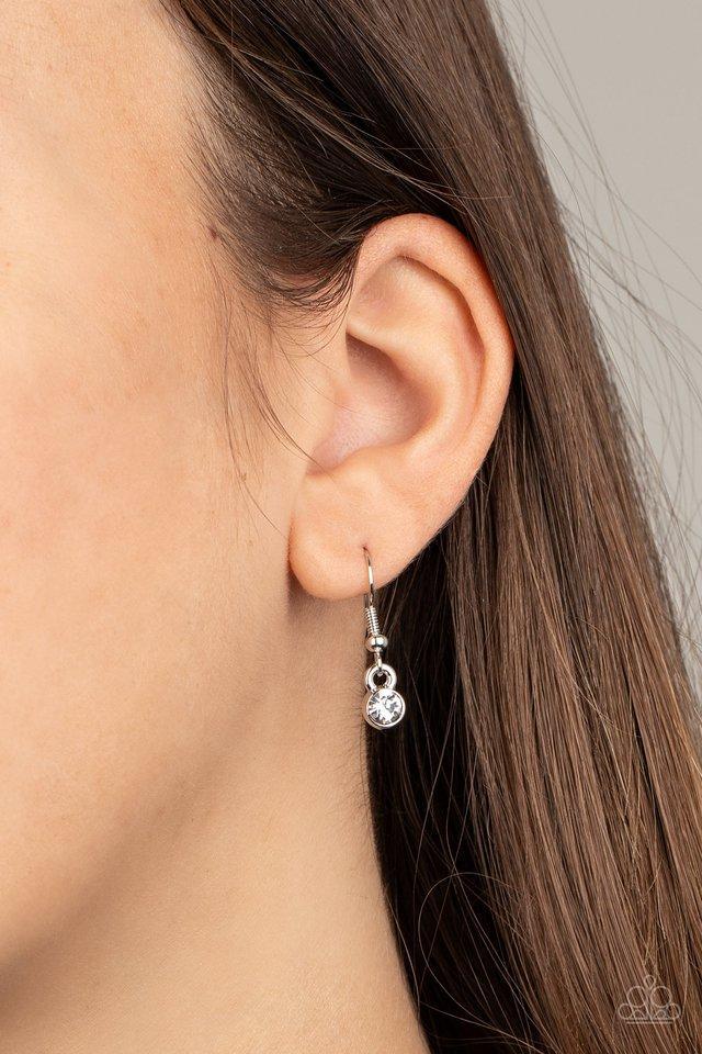 Extra Extravaganza Pink and White Rhinestone Necklace - Paparazzi Accessories - free matching earrings -CarasShop.com - Paparazzi Jewelry by Cara Jewels