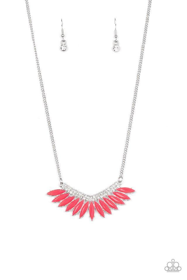 Extra Extravaganza Pink and White Rhinestone Necklace - Paparazzi Accessories- lightbox - CarasShop.com - Paparazzi Jewelry by Cara Jewels
