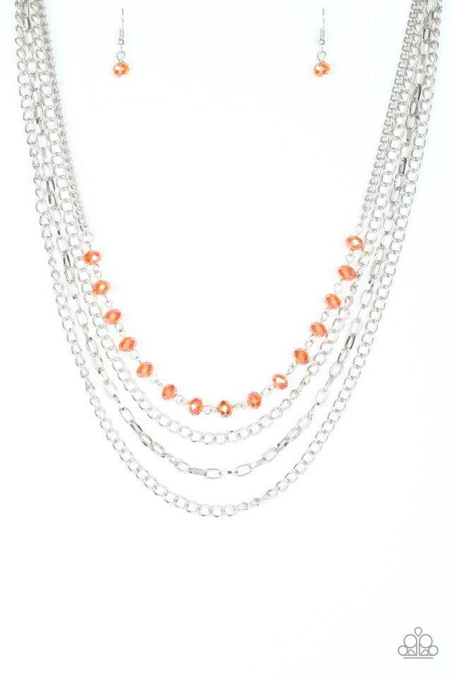Extravagent Elegance Orange Necklace - Paparazzi Accessories- lightbox - CarasShop.com - Paparazzi Jewelry by Cara Jewels