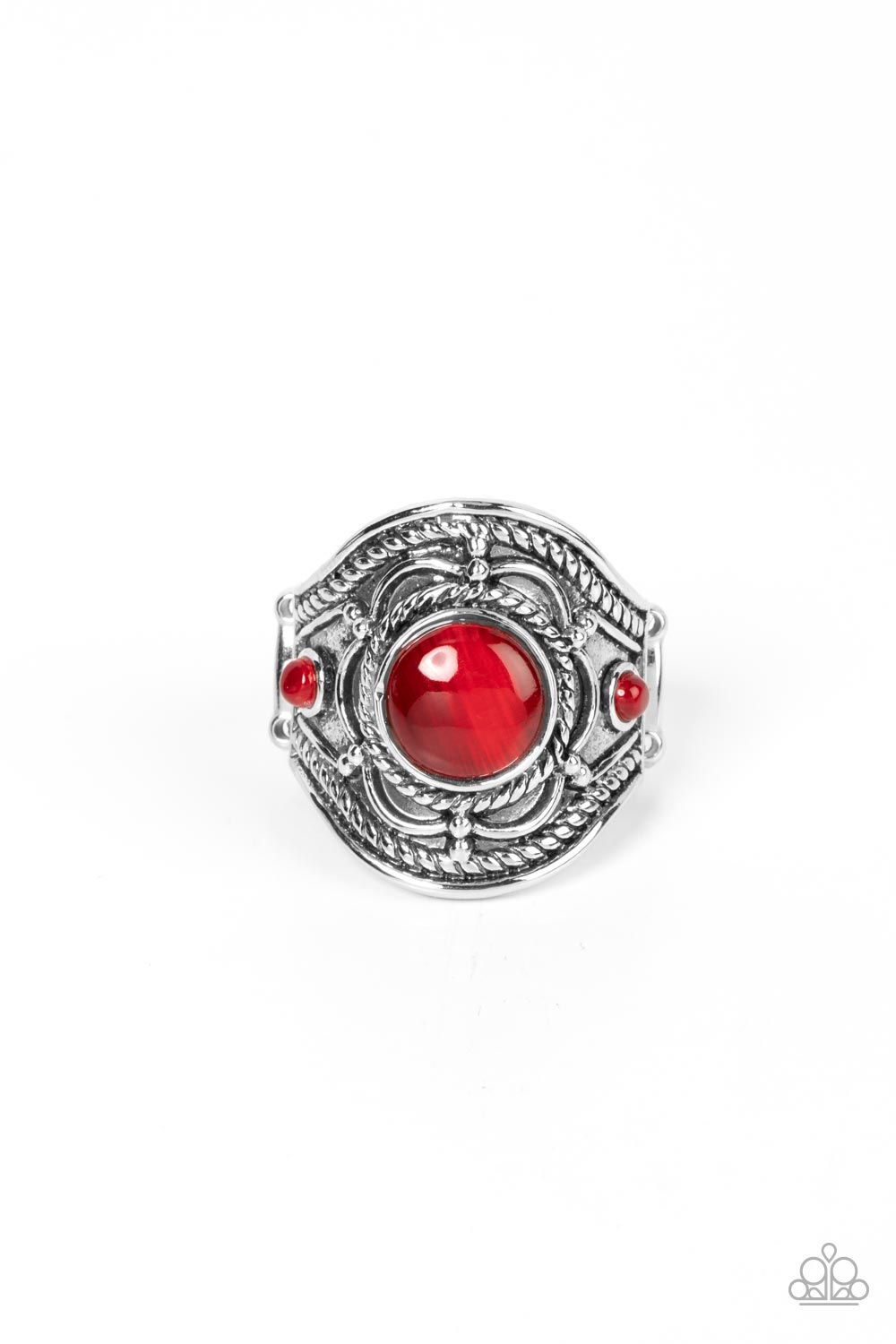 Exuberant Escapade Red Cat's Eye Ring - Paparazzi Accessories- lightbox - CarasShop.com - Paparazzi Jewelry by Cara Jewels