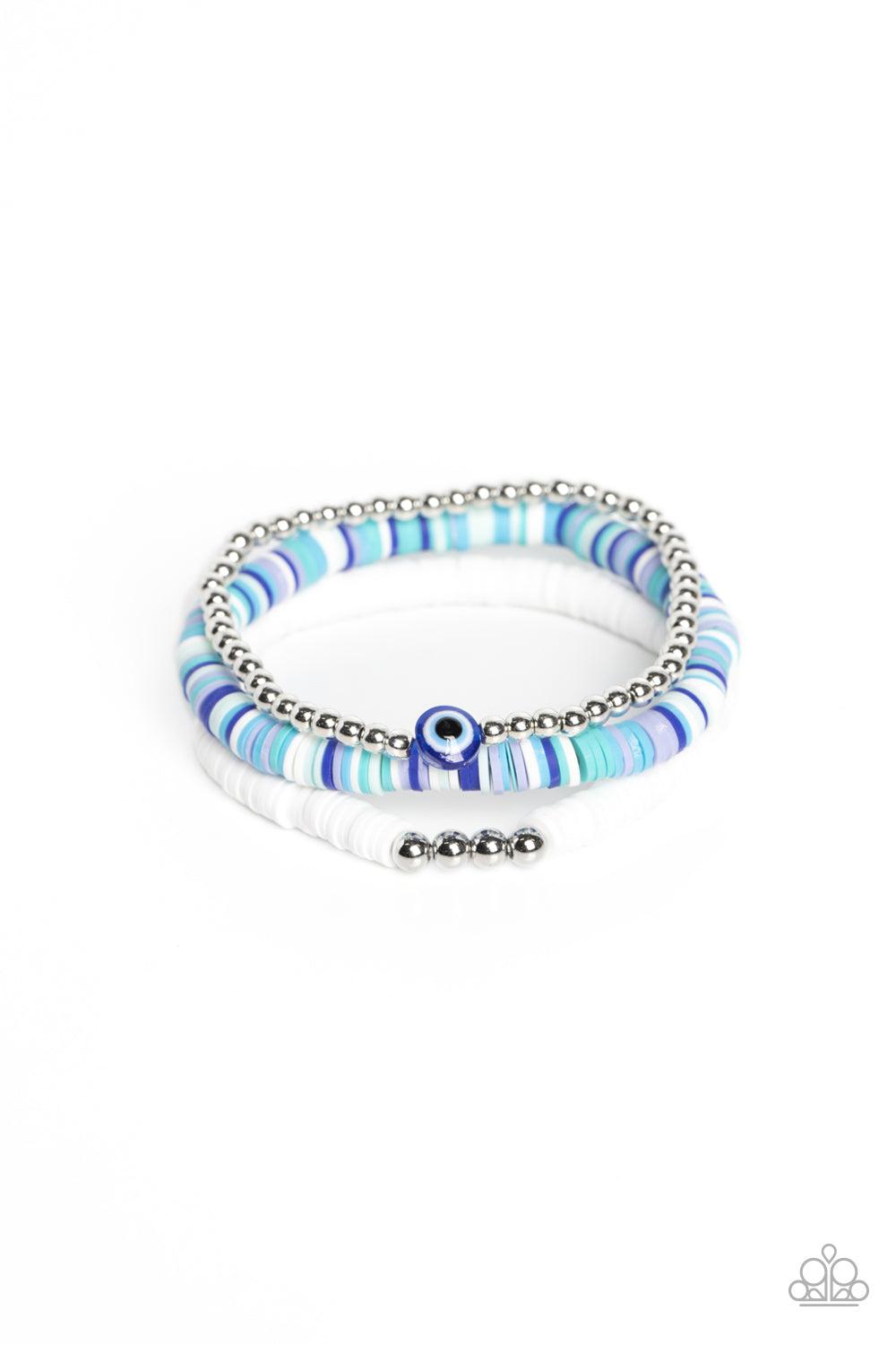 EYE Have A Dream Blue Bracelet - Paparazzi Accessories- lightbox - CarasShop.com - Paparazzi Jewelry by Cara Jewels
