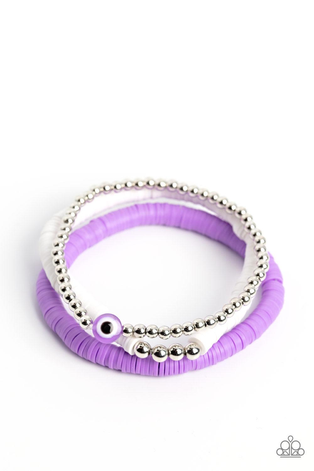 EYE Have A Dream Purple Bracelet - Paparazzi Accessories- lightbox - CarasShop.com - Paparazzi Jewelry by Cara Jewels