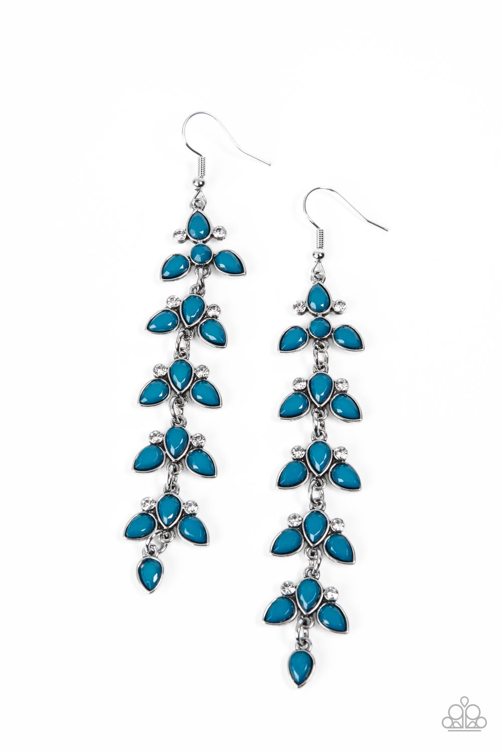 Fanciful Foliage Blue Earrings - Paparazzi Accessories- lightbox - CarasShop.com - Paparazzi Jewelry by Cara Jewels