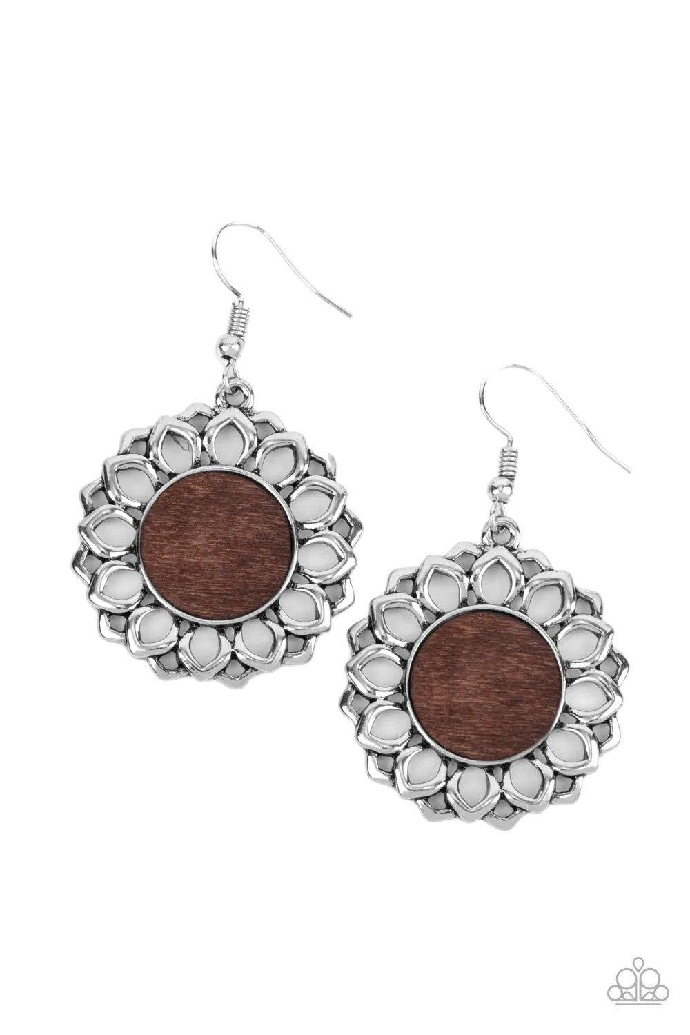 Farmhouse Fashionista Brown Earrings - Paparazzi Accessories- lightbox - CarasShop.com - Paparazzi Jewelry by Cara Jewels