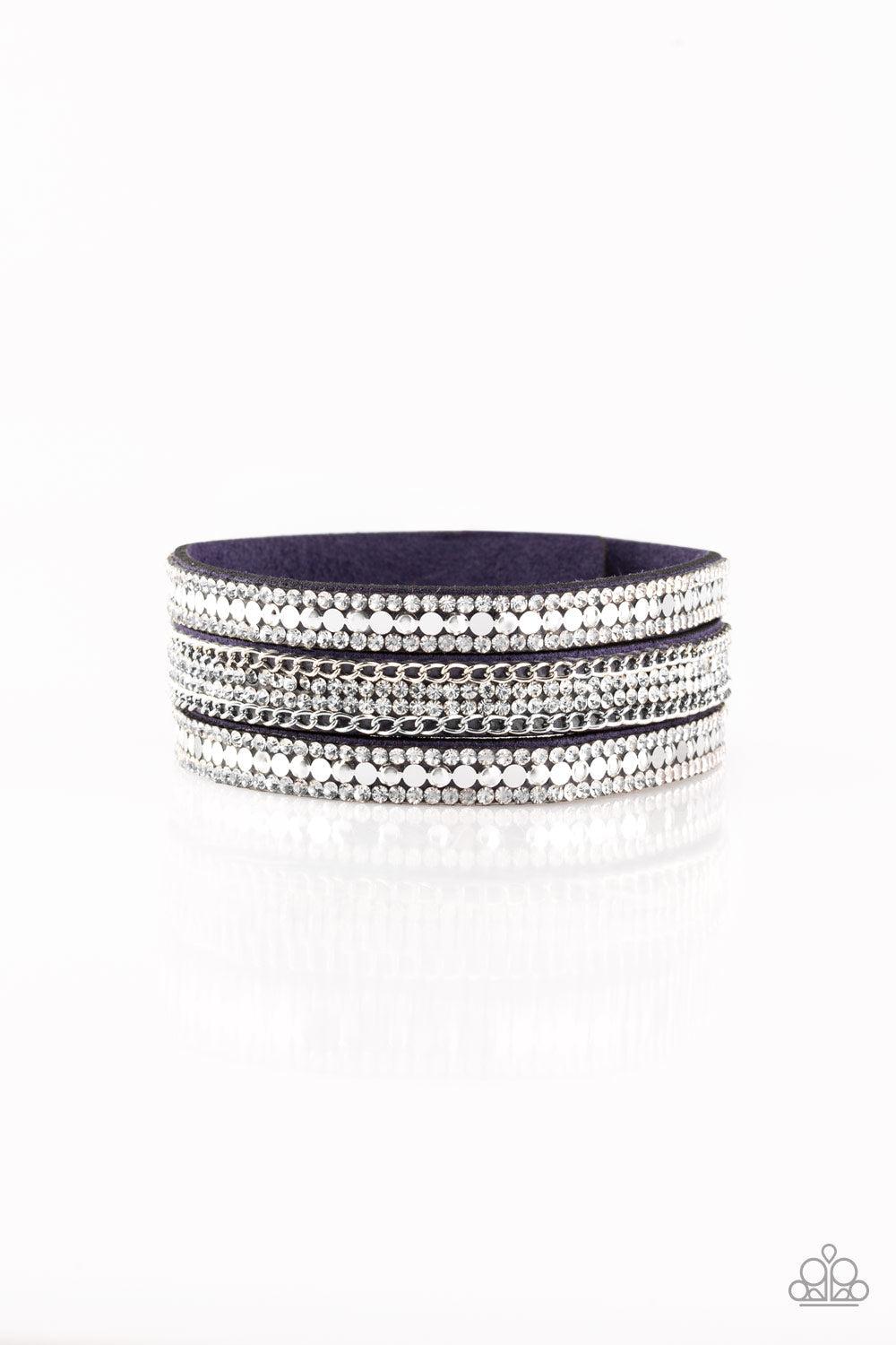 Fashion Fanatic Blue Wrap Bracelet - Paparazzi Accessories- lightbox - CarasShop.com - Paparazzi Jewelry by Cara Jewels