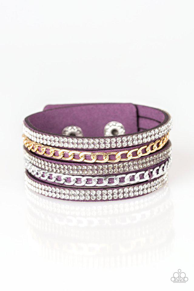 Fashion Fiend Purple Wrap Snap Bracelet - Paparazzi Accessories- lightbox - CarasShop.com - Paparazzi Jewelry by Cara Jewels