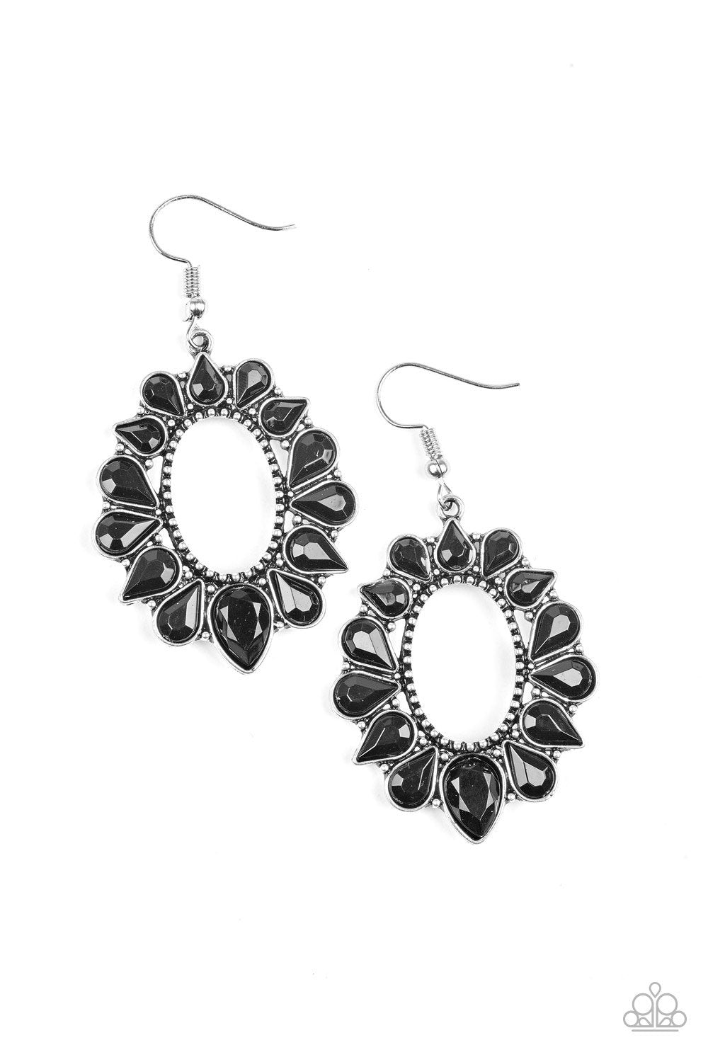Fashionista Flavor Black Earrings - Paparazzi Accessories- lightbox - CarasShop.com - Paparazzi Jewelry by Cara Jewels