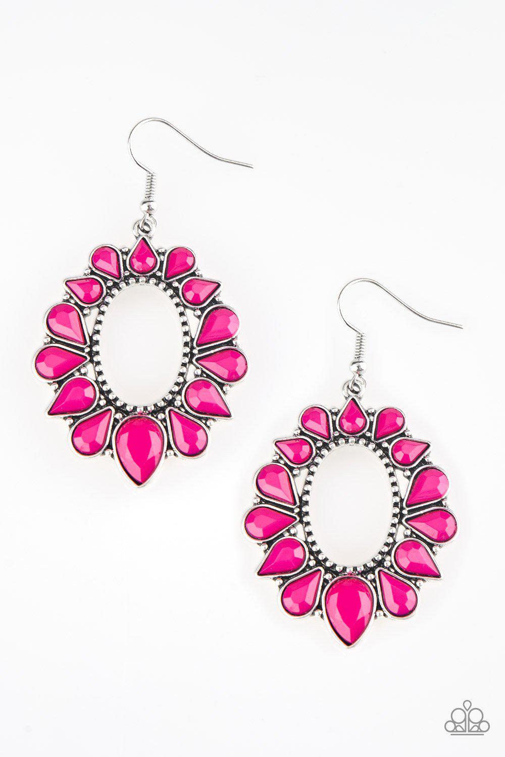 Fashionista Flavor Pink Earrings - Paparazzi Accessories- lightbox - CarasShop.com - Paparazzi Jewelry by Cara Jewels