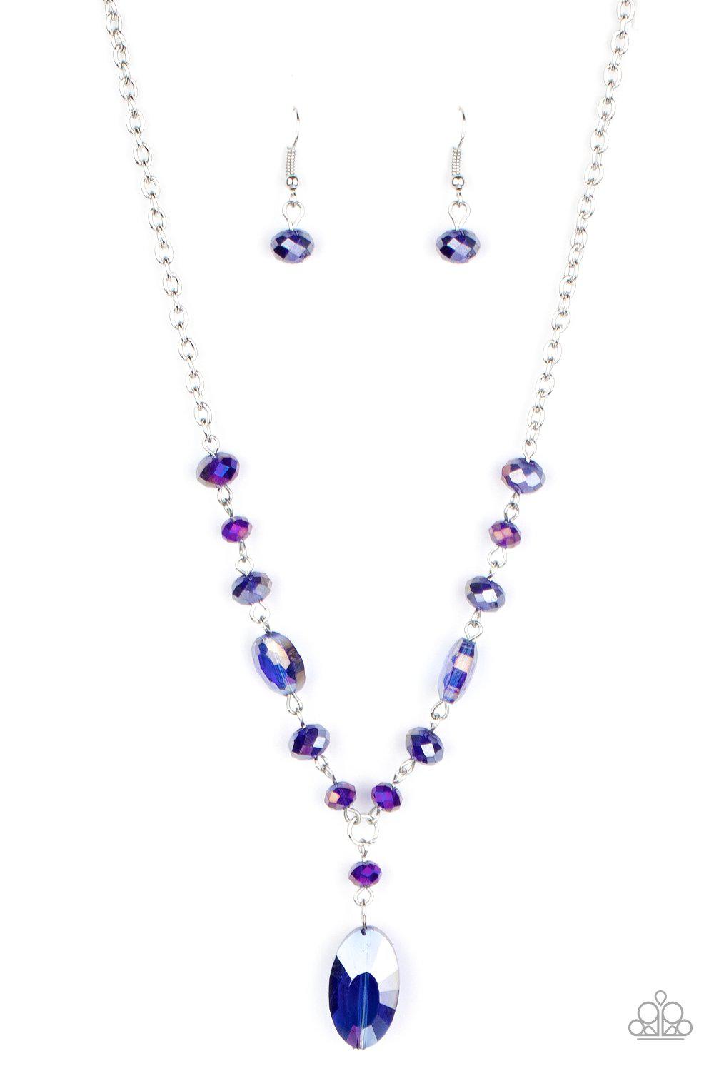 Fashionista Week Blue Iridescent Bead Necklace - Paparazzi Accessories- lightbox - CarasShop.com - Paparazzi Jewelry by Cara Jewels