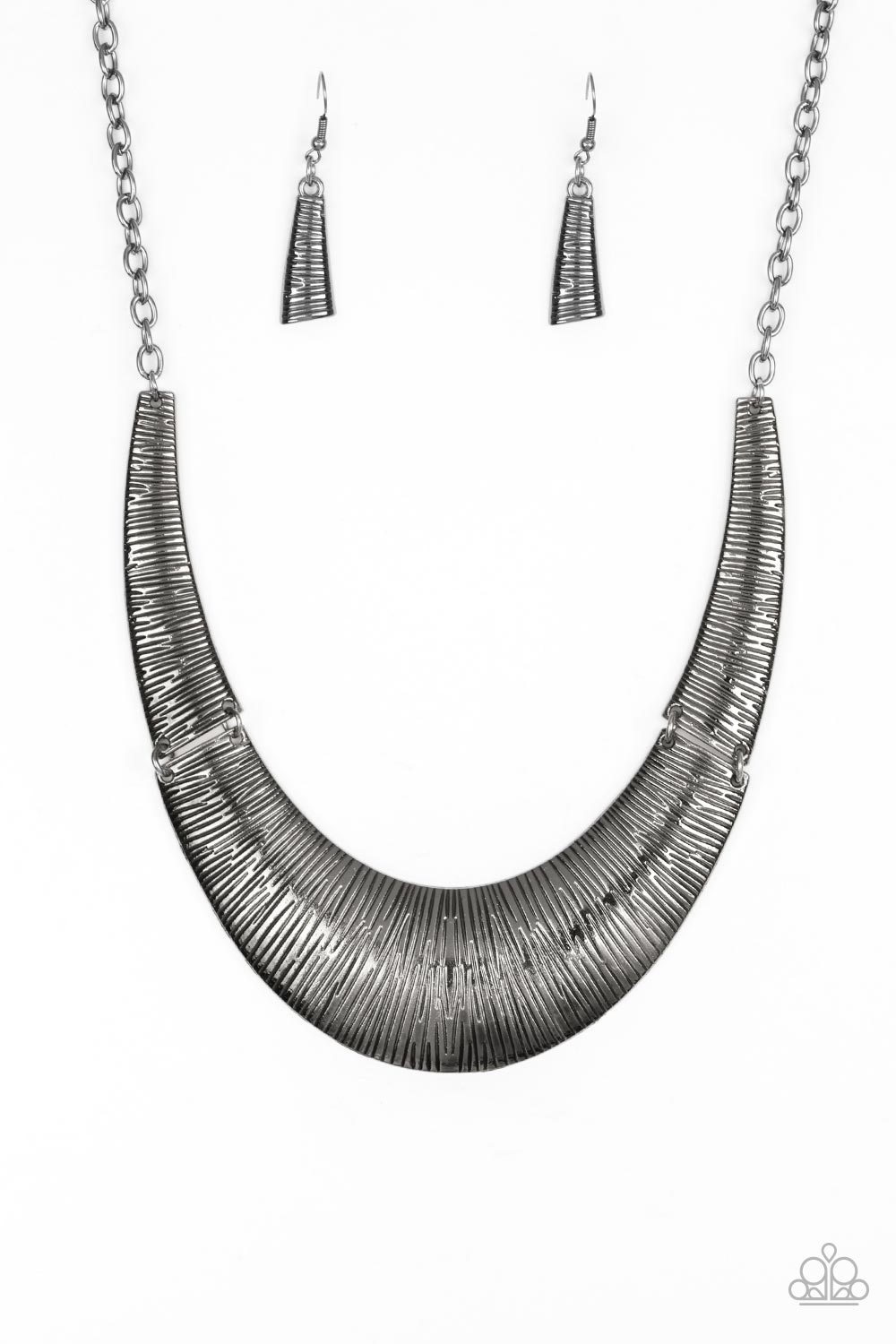 Feast or Famine Gunmetal Black Necklace - Paparazzi Accessories- lightbox - CarasShop.com - Paparazzi Jewelry by Cara Jewels
