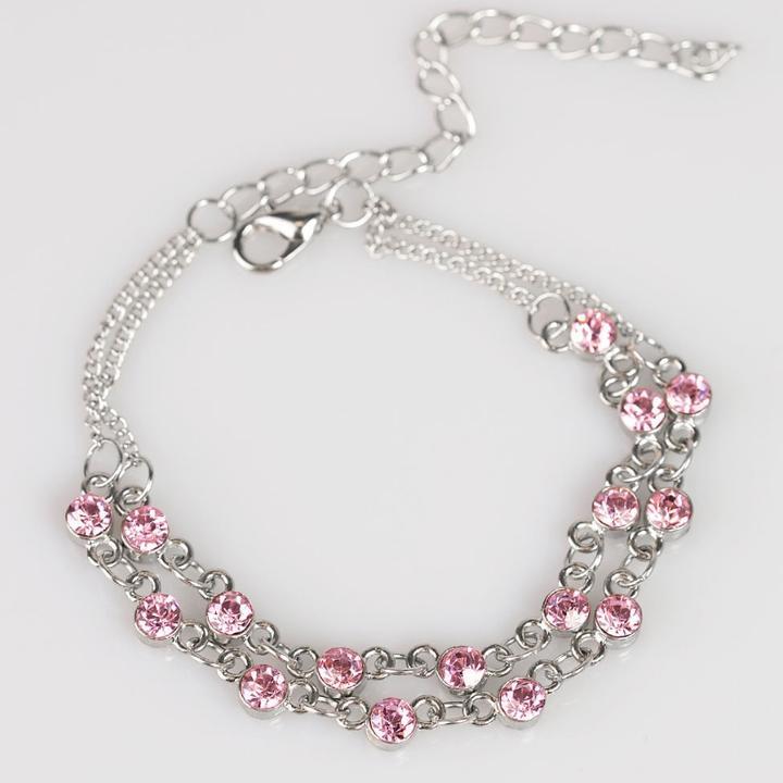 Fierce and Foremost Pale Pink Gem Bracelet - Paparazzi Accessories- lightbox - CarasShop.com - Paparazzi Jewelry by Cara Jewels