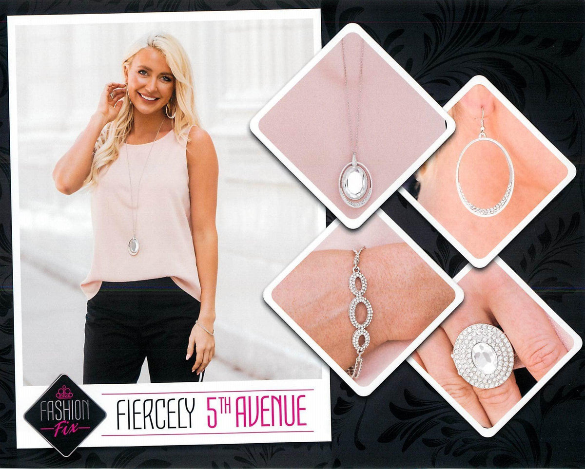 Fiercely 5th Avenue Set - August 2019 - Paparazzi Accessories- Set Collage - CarasShop.com - Paparazzi Jewelry by Cara Jewels