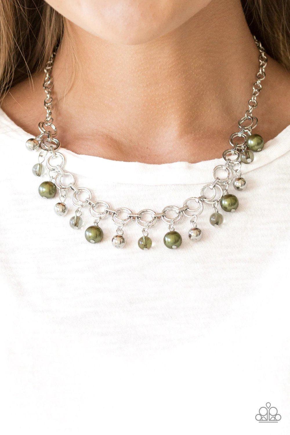 Fiercely Fancy Green Necklace - Paparazzi Accessories- lightbox - CarasShop.com - Paparazzi Jewelry by Cara Jewels