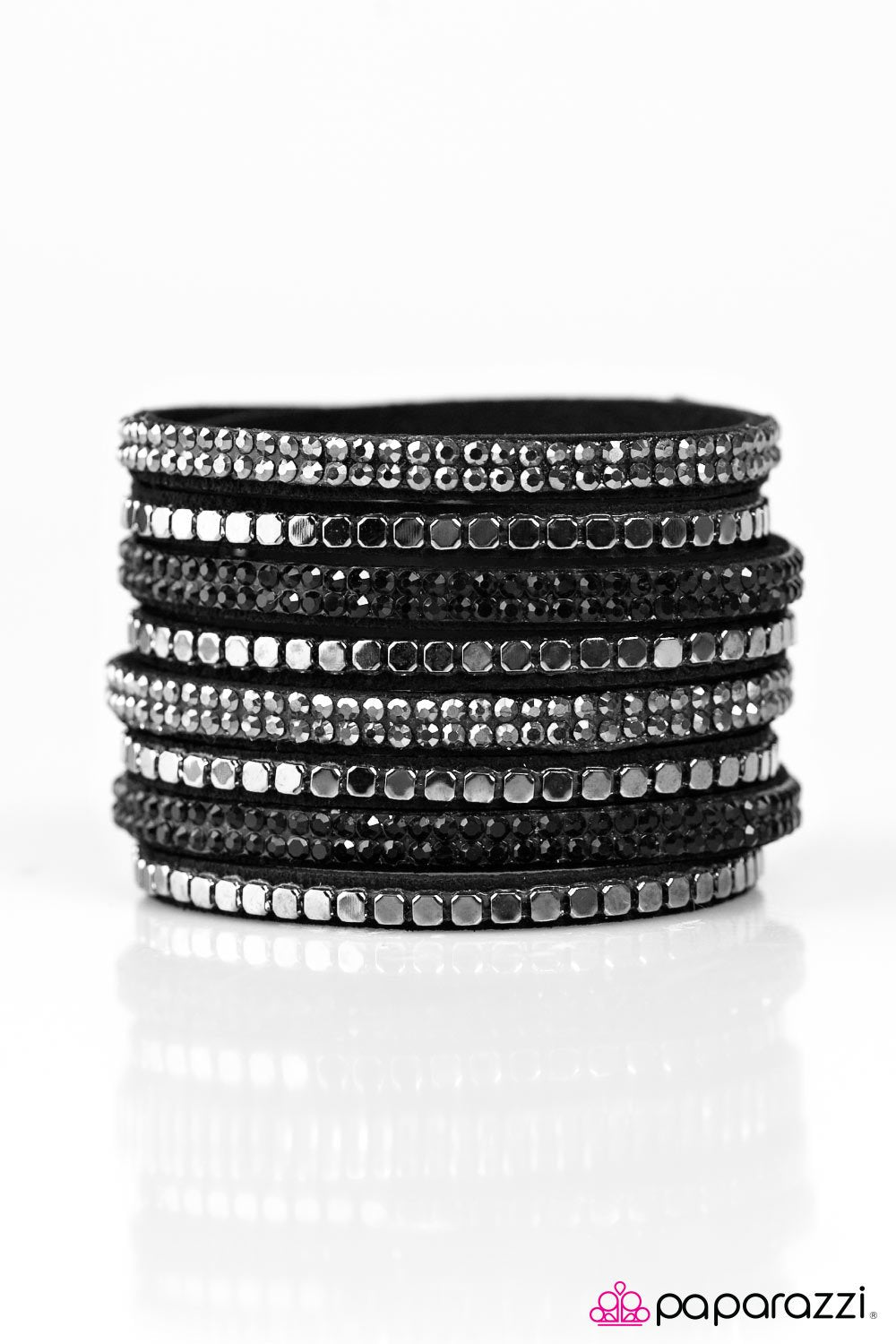 Fight Night Black Urban Wrap Snap Bracelet - Paparazzi Accessories- lightbox - CarasShop.com - Paparazzi Jewelry by Cara Jewels
