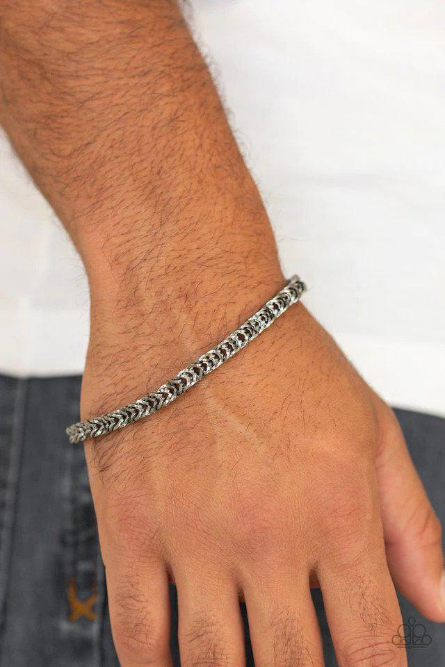 Fighting Chance Men's Gunmetal Black Bracelet - Paparazzi Accessories- lightbox - CarasShop.com - Paparazzi Jewelry by Cara Jewels
