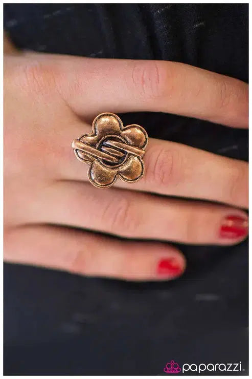 Fingers Crossed Copper Ring - Paparazzi Accessories- lightbox - CarasShop.com - Paparazzi Jewelry by Cara Jewels