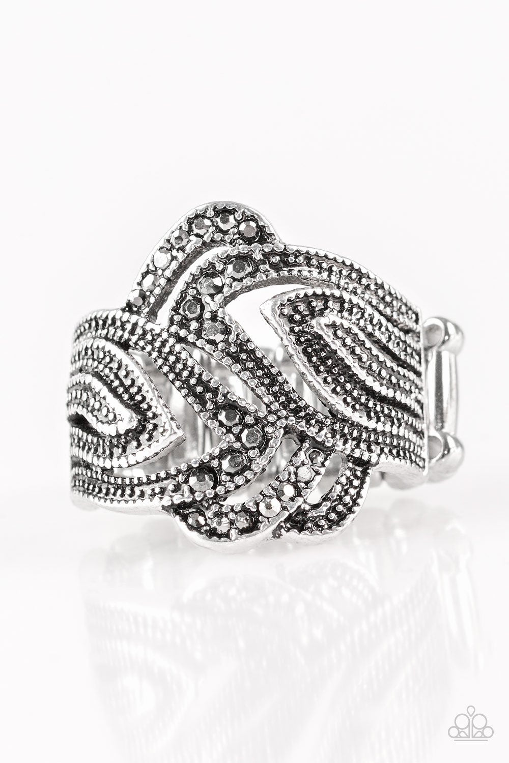 Fire and Ice Silver Rhinestone Ring - Paparazzi Accessories- lightbox - CarasShop.com - Paparazzi Jewelry by Cara Jewels