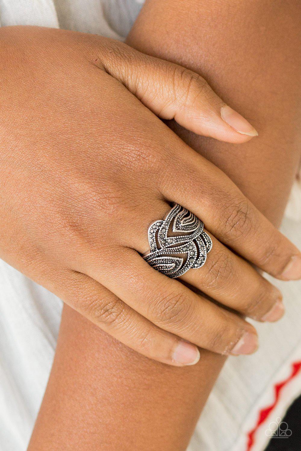 Fire and Ice Silver Rhinestone Ring - Paparazzi Accessories- lightbox - CarasShop.com - Paparazzi Jewelry by Cara Jewels