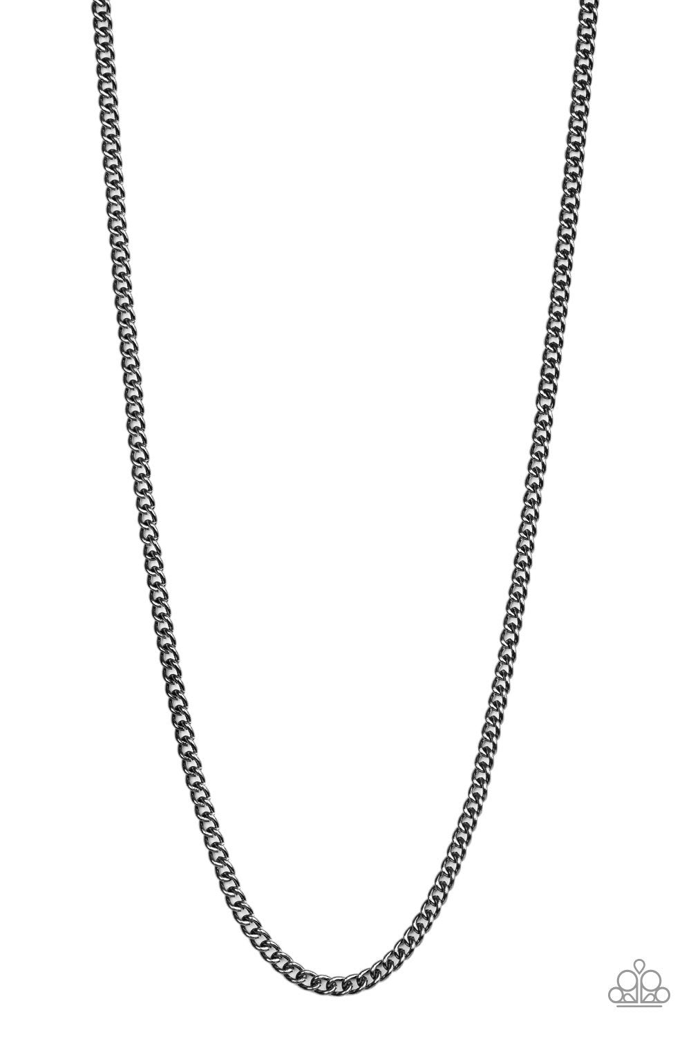 First Rule Of Fight Club Gunmetal Black Necklace - Paparazzi Accessories- lightbox - CarasShop.com - Paparazzi Jewelry by Cara Jewels
