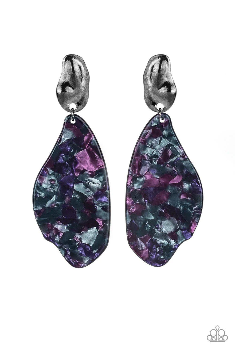 Fish Out of Water Purple Earrings - Paparazzi Accessories- lightbox - CarasShop.com - Paparazzi Jewelry by Cara Jewels