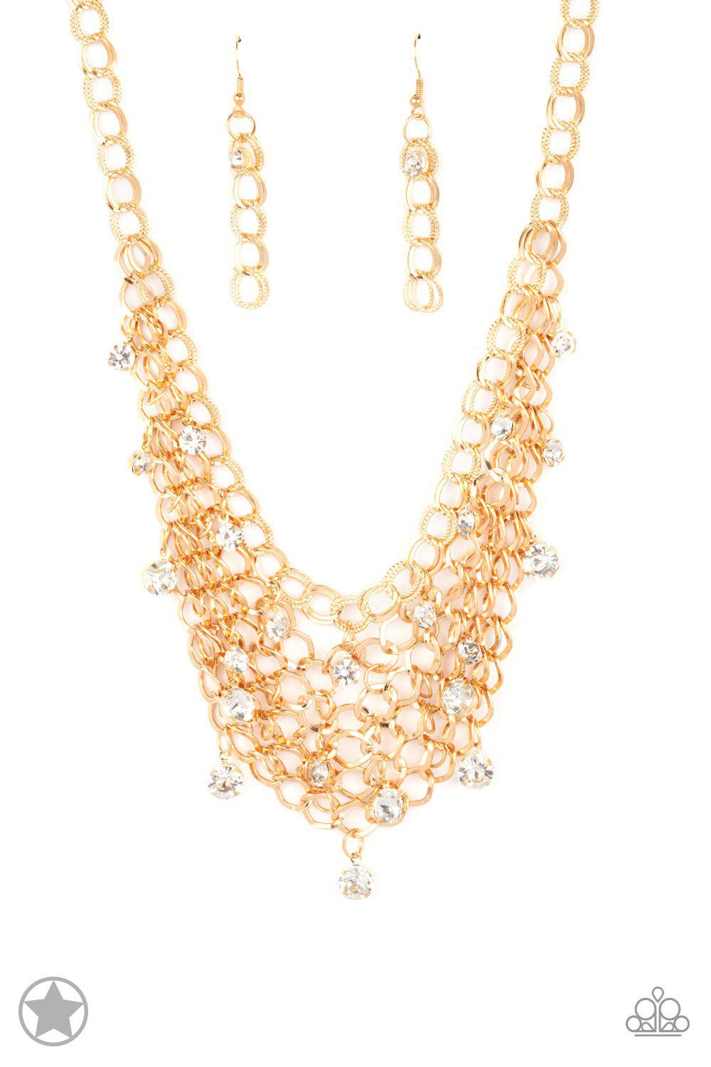 Fishing for Compliments Gold Necklace - Paparazzi Accessories- lightbox - CarasShop.com - Paparazzi Jewelry by Cara Jewels