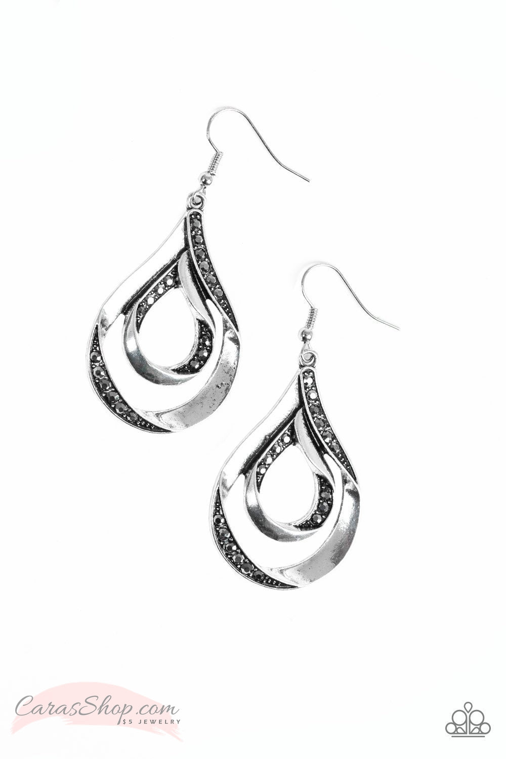 Flavor of the FLEEK - Silver Earrings - Paparazzi Accessories- lightbox - CarasShop.com - Paparazzi Jewelry by Cara Jewels