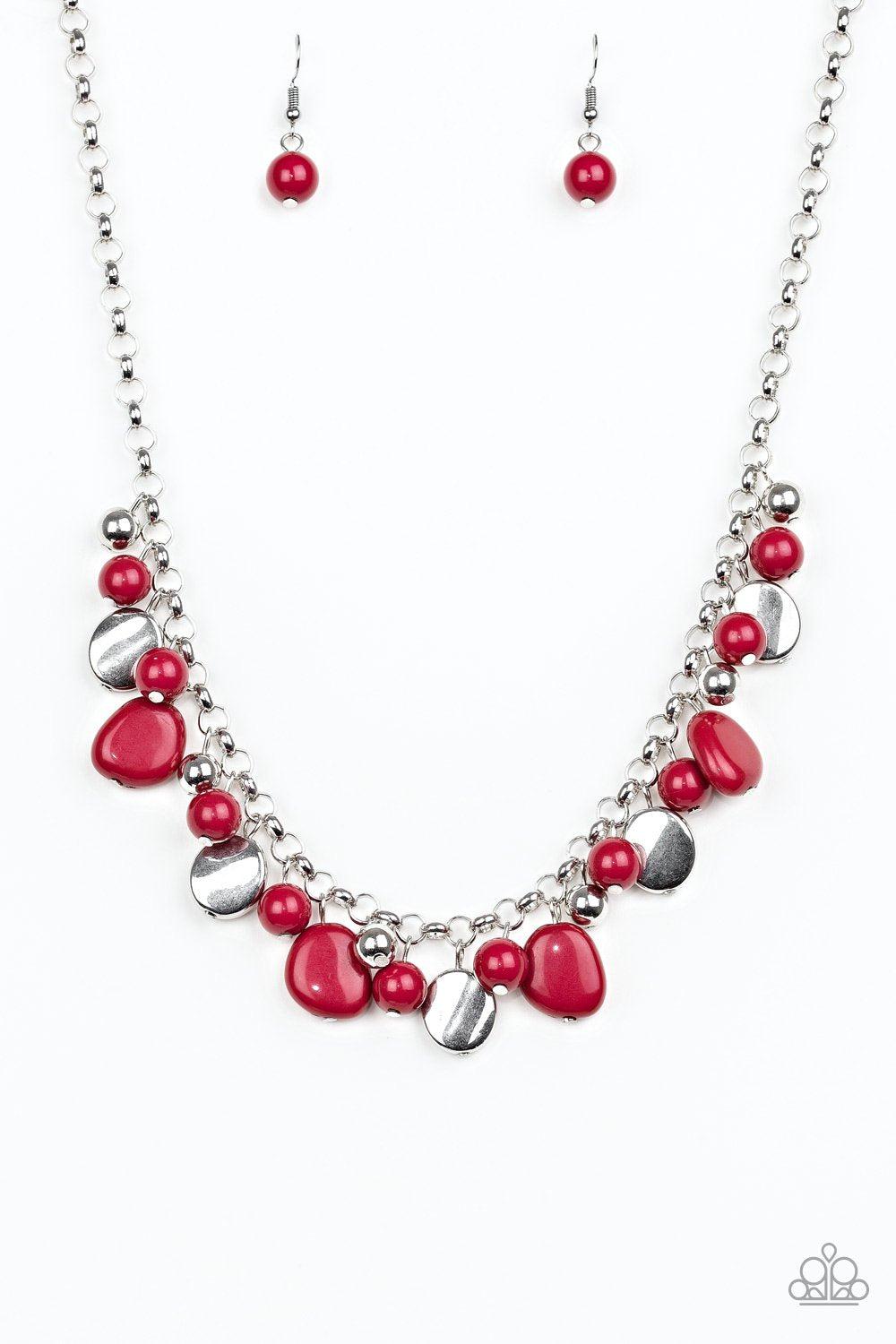 Flirtatiously Florida Red Necklace - Paparazzi Accessories- lightbox - CarasShop.com - Paparazzi Jewelry by Cara Jewels