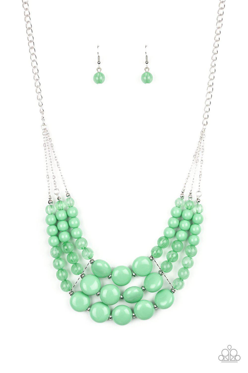 Flirtatiously Fruity Green Necklace - Paparazzi Accessories- lightbox - CarasShop.com - Paparazzi Jewelry by Cara Jewels