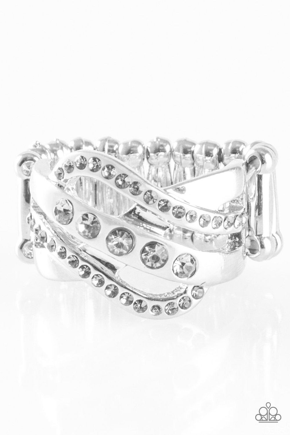 Flirting With Sparkle Silver Ring - Paparazzi Accessories- lightbox - CarasShop.com - Paparazzi Jewelry by Cara Jewels