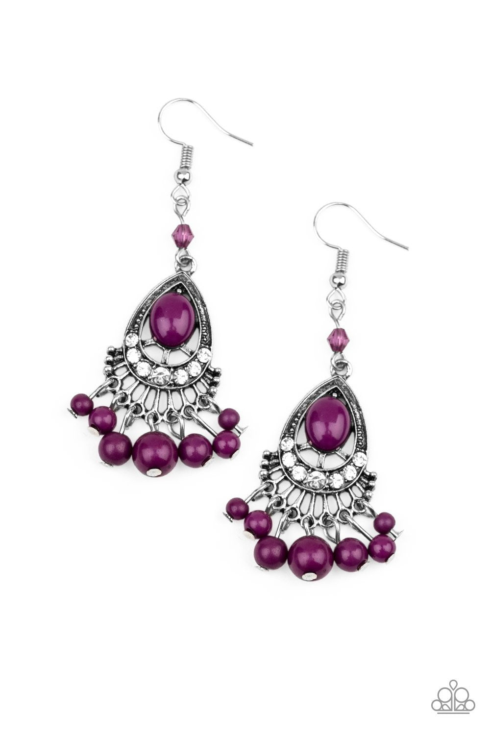 Floating On Heir Purple and Silver Earrings - Paparazzi Accessories- lightbox - CarasShop.com - Paparazzi Jewelry by Cara Jewels