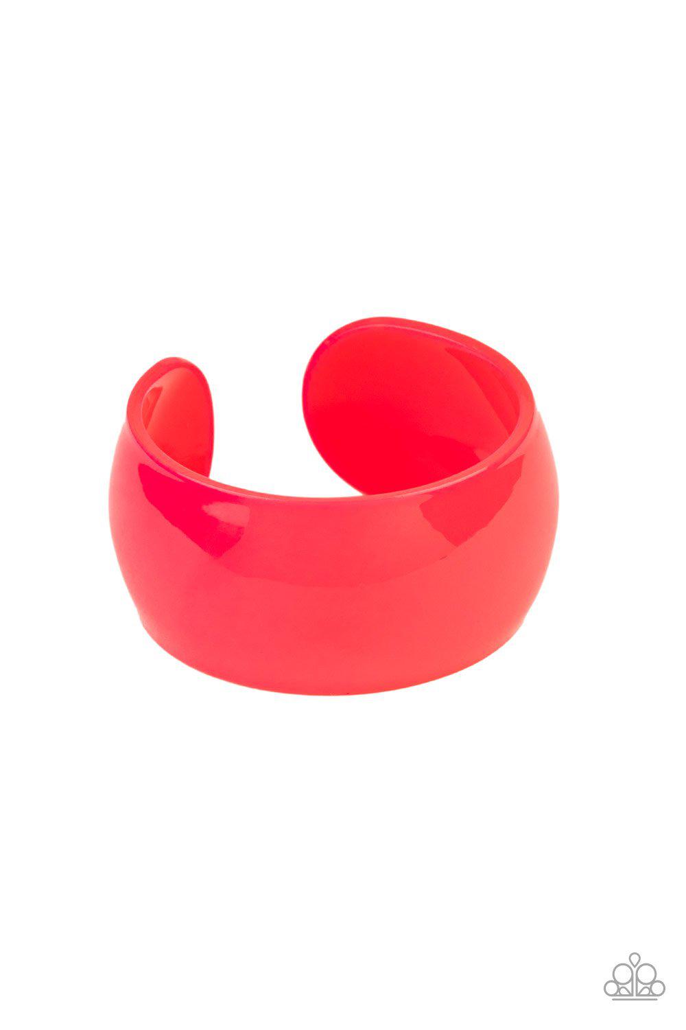 Fluent in Flamboyance Pink Acrylic Cuff Bracelet - Paparazzi Accessories- lightbox - CarasShop.com - Paparazzi Jewelry by Cara Jewels