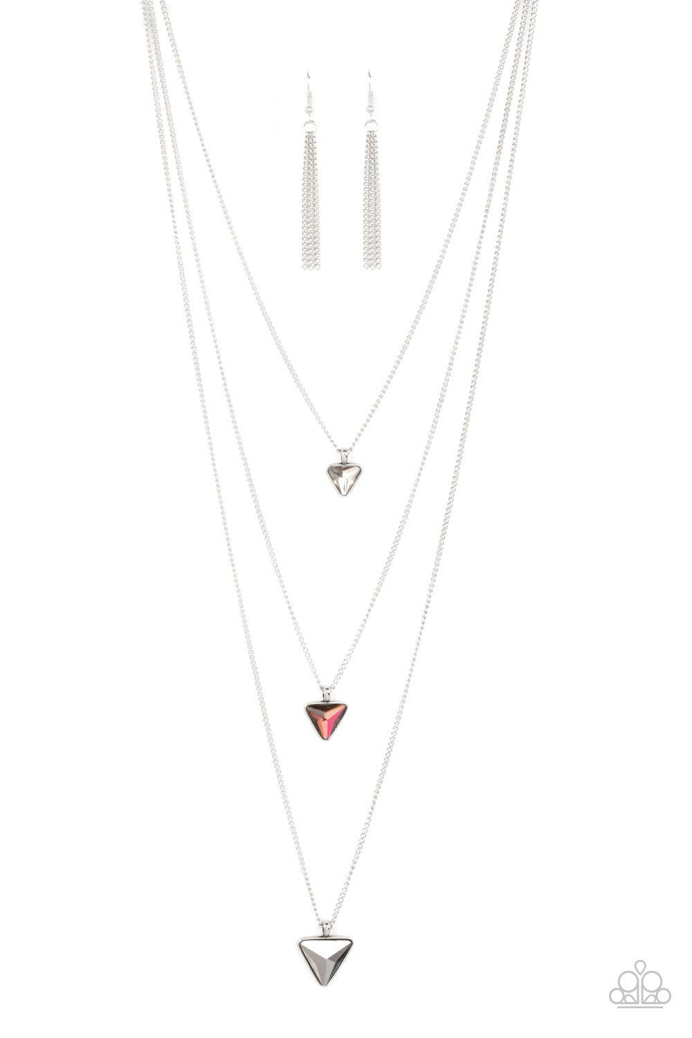 Follow the LUSTER Multi "Oil Spill" and Silver Necklace - Paparazzi Accessories- lightbox - CarasShop.com - Paparazzi Jewelry by Cara Jewels