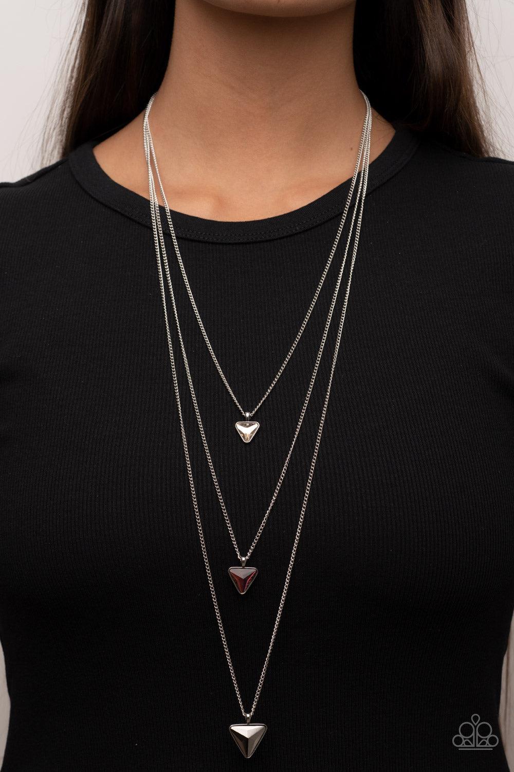 Follow the LUSTER Multi "Oil Spill" and Silver Necklace - Paparazzi Accessories- on model - CarasShop.com - Paparazzi Jewelry by Cara Jewels