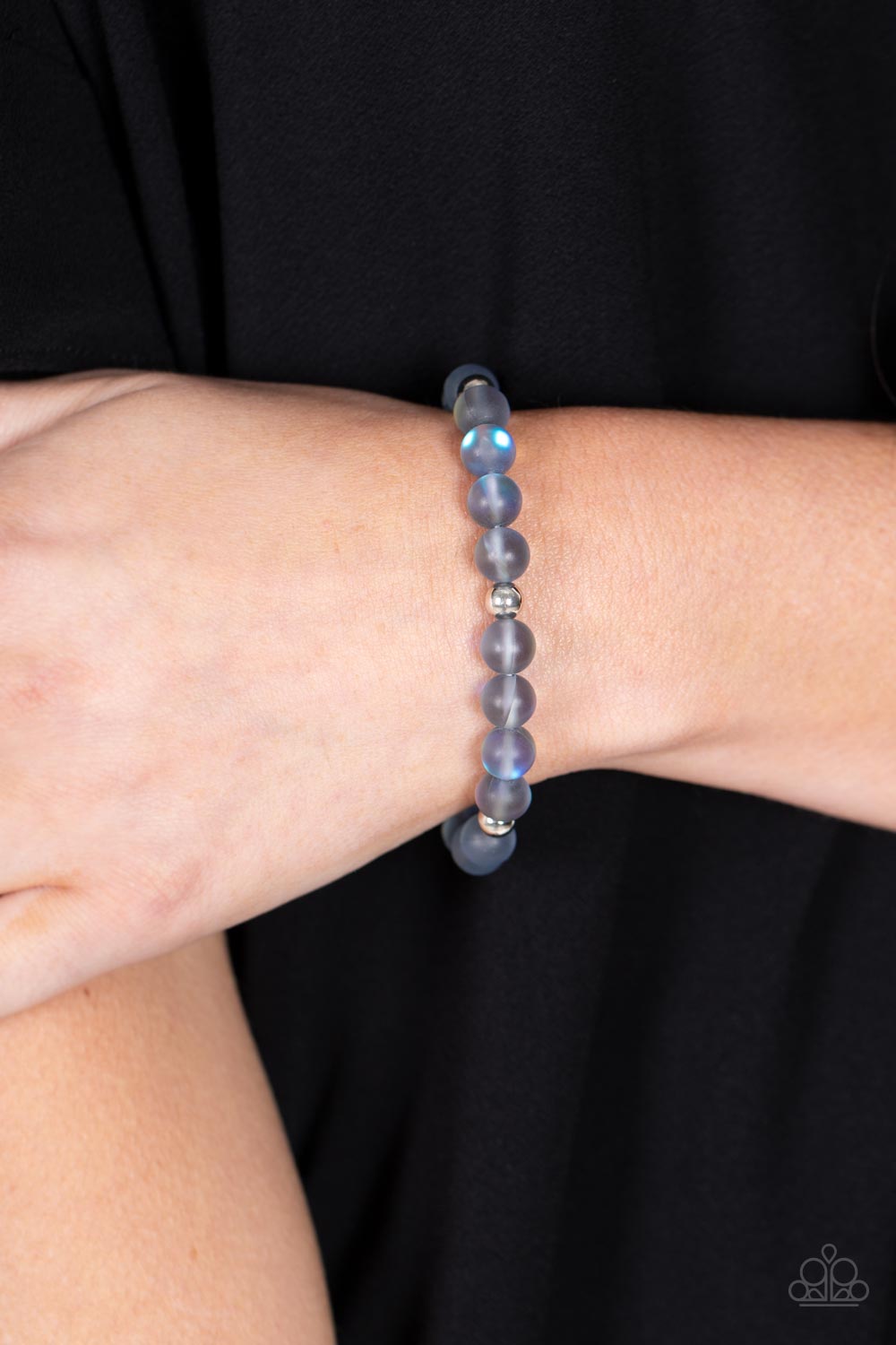Forever and a DAYDREAM Silver and Iridescent Bracelet - Paparazzi Accessories- on model - CarasShop.com - Paparazzi Jewelry by Cara Jewels