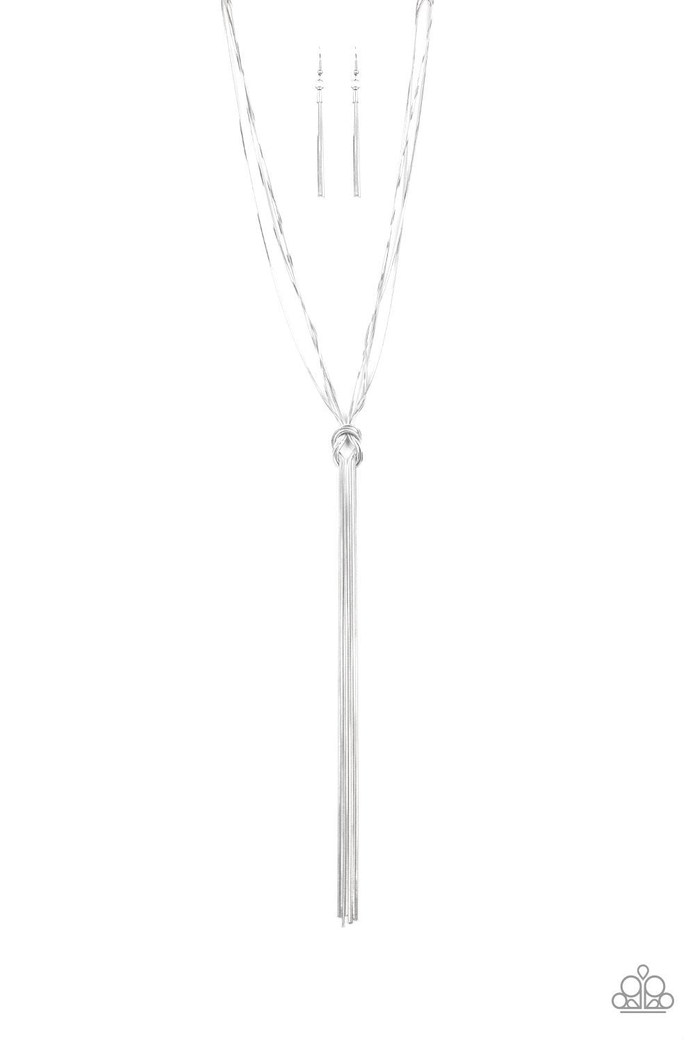 Forget Me KNOT Silver Chain Necklace - Paparazzi Accessories- lightbox - CarasShop.com - Paparazzi Jewelry by Cara Jewels