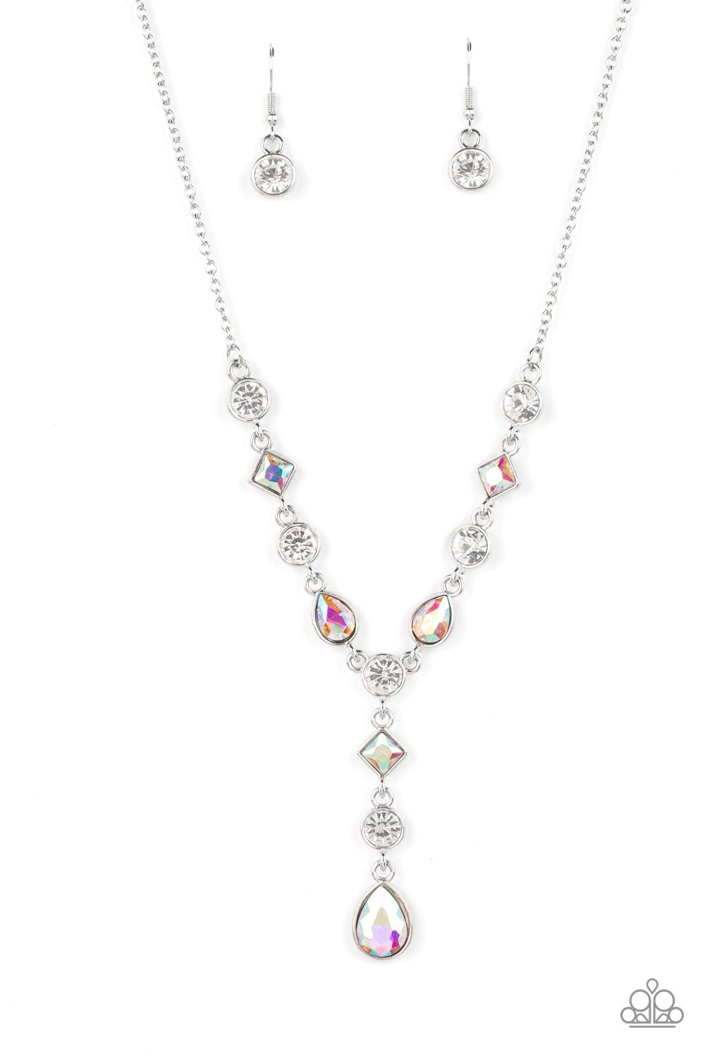 Forget the Crown Multi Iridescent Gem Necklace - Paparazzi Accessories- lightbox - CarasShop.com - Paparazzi Jewelry by Cara Jewels