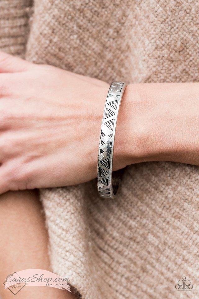 Fox In The Henhouse Silver Bracelet - Paparazzi Accessories- on model - CarasShop.com - Paparazzi Jewelry by Cara Jewels