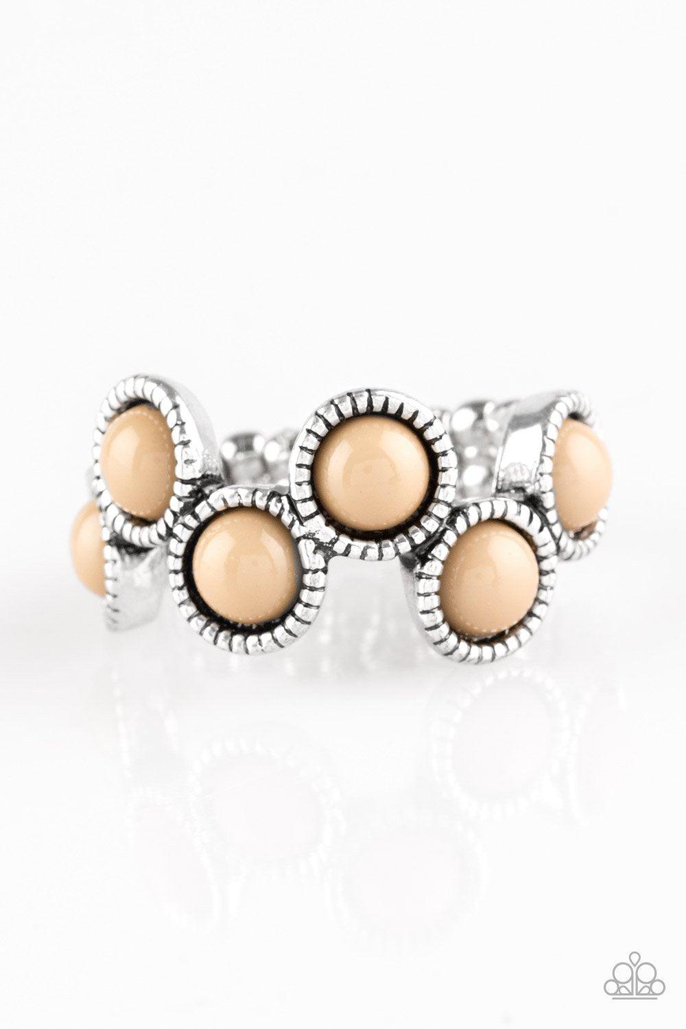 Foxy Fabulous Brown Ring - Paparazzi Accessories- lightbox - CarasShop.com - Paparazzi Jewelry by Cara Jewels