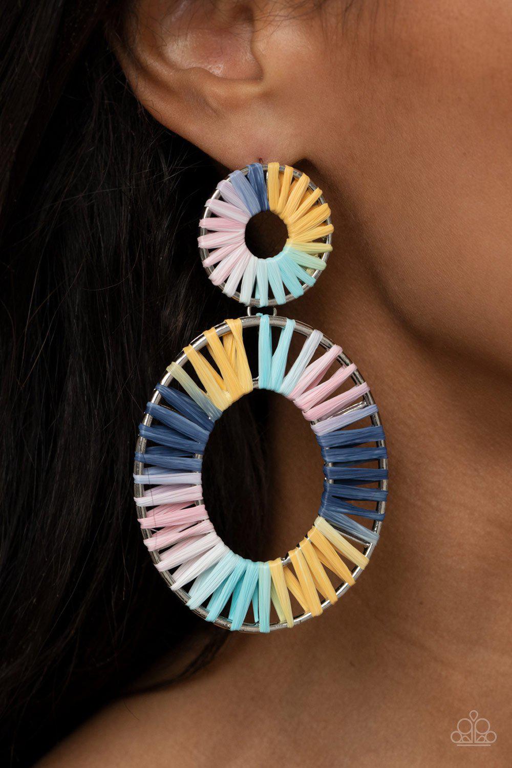 Foxy Flamenco Multi Earrings - Paparazzi Accessories- on model - CarasShop.com - Paparazzi Jewelry by Cara Jewels