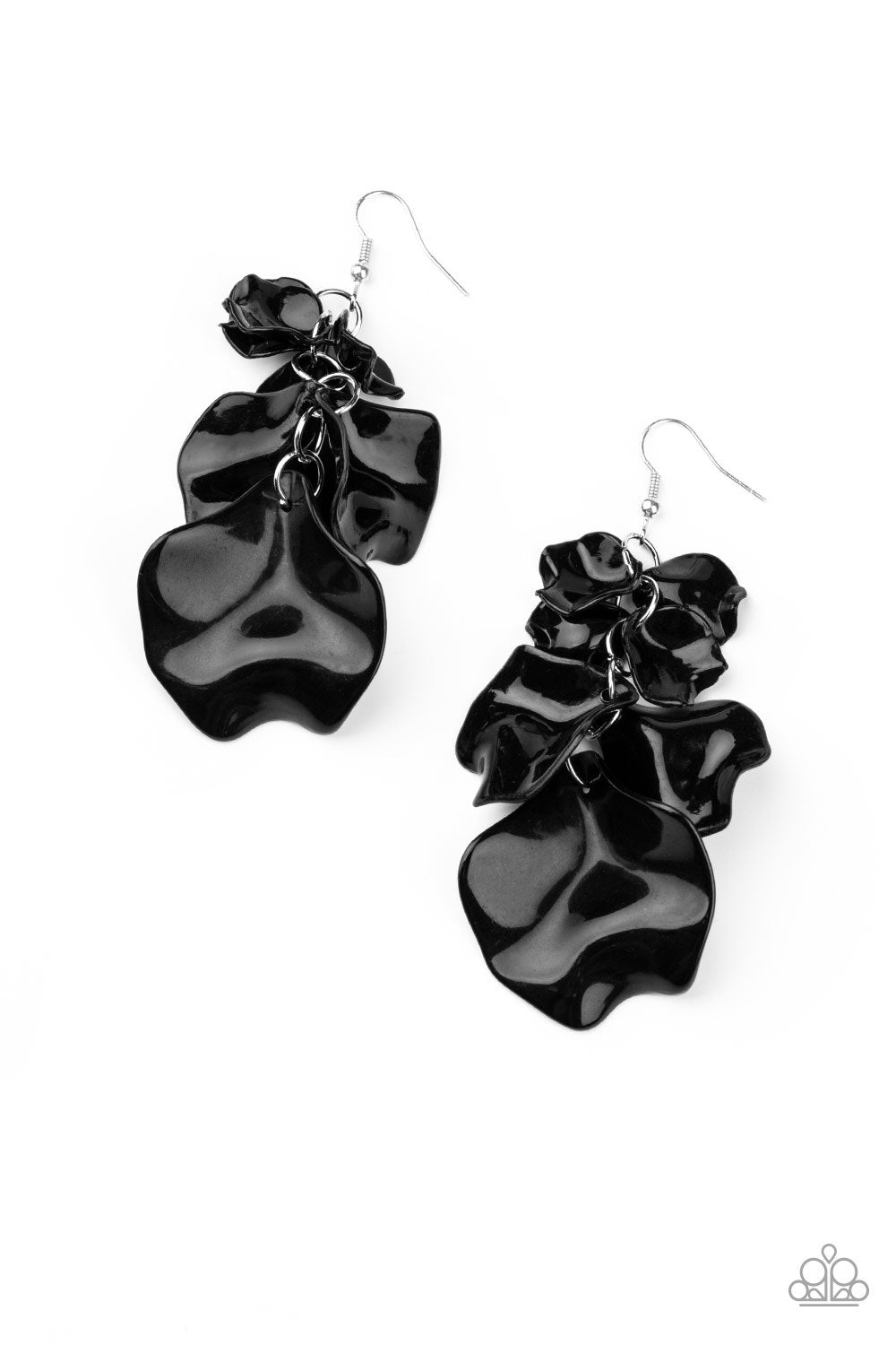 Paparazzi Fragile Florals Black Flower Earrings CarasShop