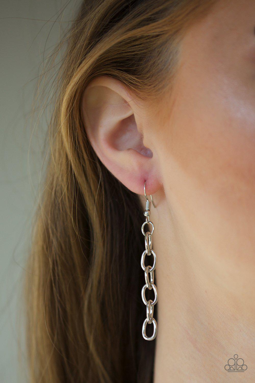 Free Roamer Red Suede and Silver Necklace - Paparazzi Accessories - free matching earrings -CarasShop.com - Paparazzi Jewelry by Cara Jewels