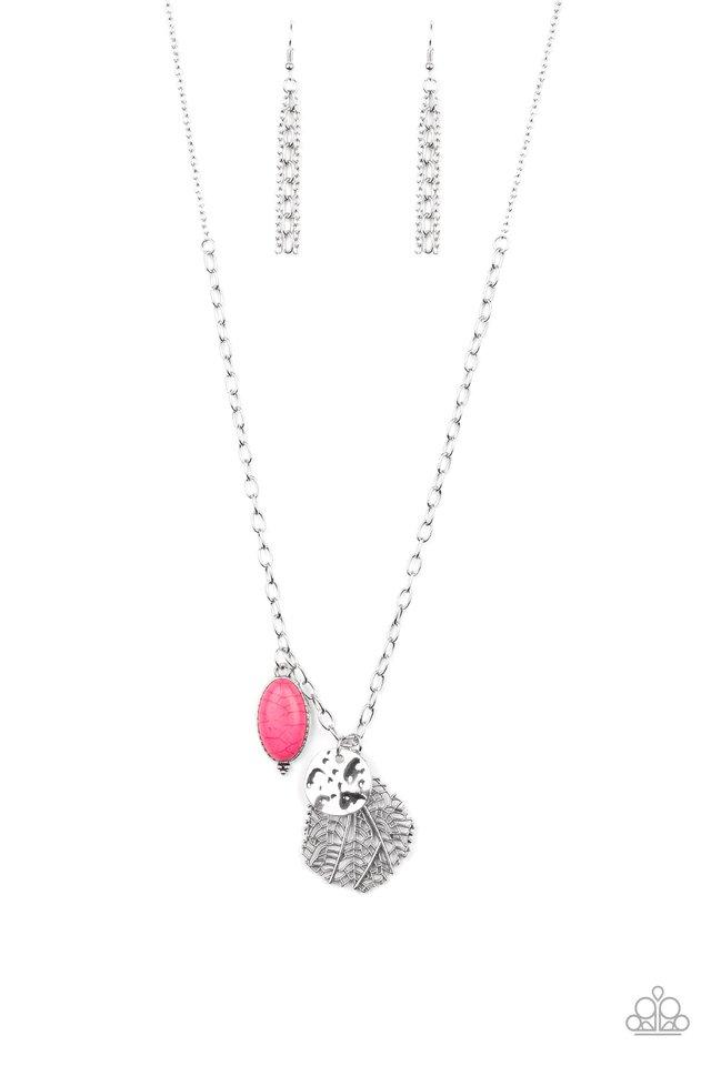 Free-Spirited Forager Pink Necklace - Paparazzi Accessories- lightbox - CarasShop.com - Paparazzi Jewelry by Cara Jewels