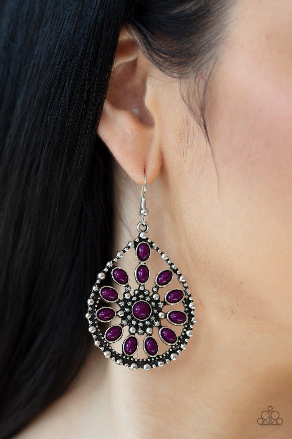 Free To Roam Purple Earrings - Paparazzi Accessories- lightbox - CarasShop.com - Paparazzi Jewelry by Cara Jewels