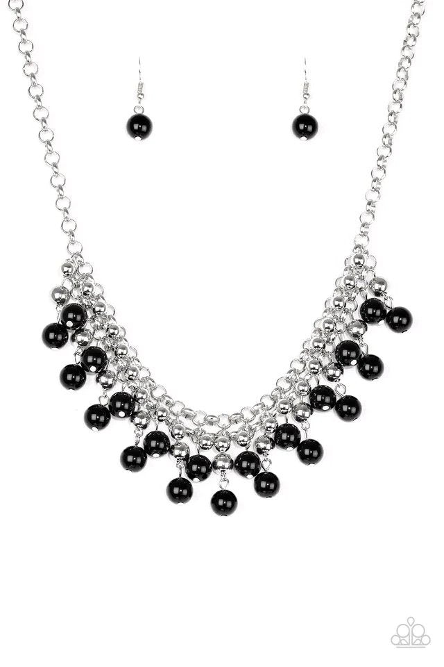 Friday Night Fringe Black Necklace - Paparazzi Accessories- lightbox - CarasShop.com - Paparazzi Jewelry by Cara Jewels