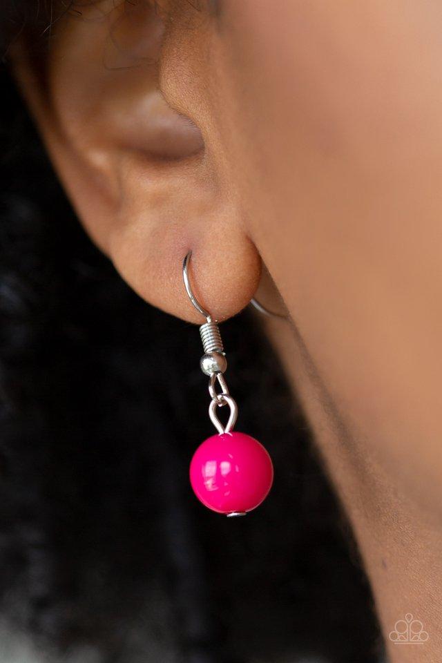 Friday Night Fringe Multi - Pink and Orange Necklace - Paparazzi Accessories - free matching earrings -CarasShop.com - Paparazzi Jewelry by Cara Jewels